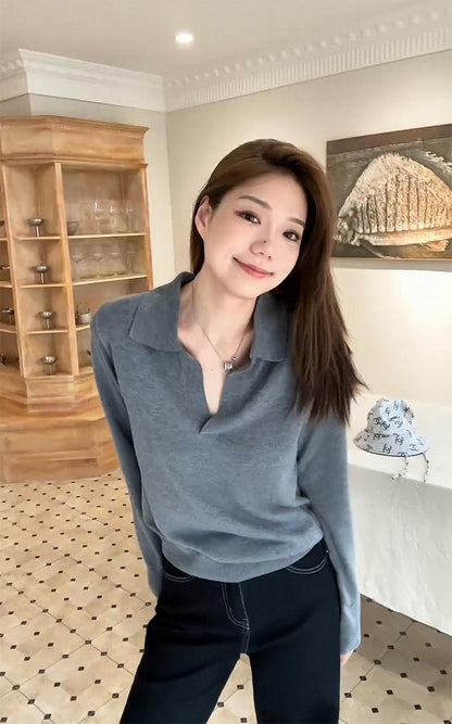 Old Money Polo Knit Top