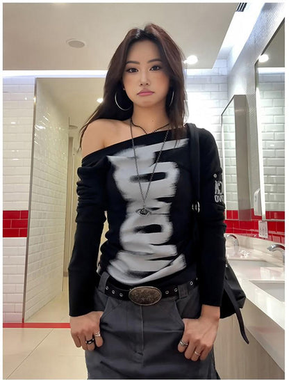 Off Shoulder Letter Tee