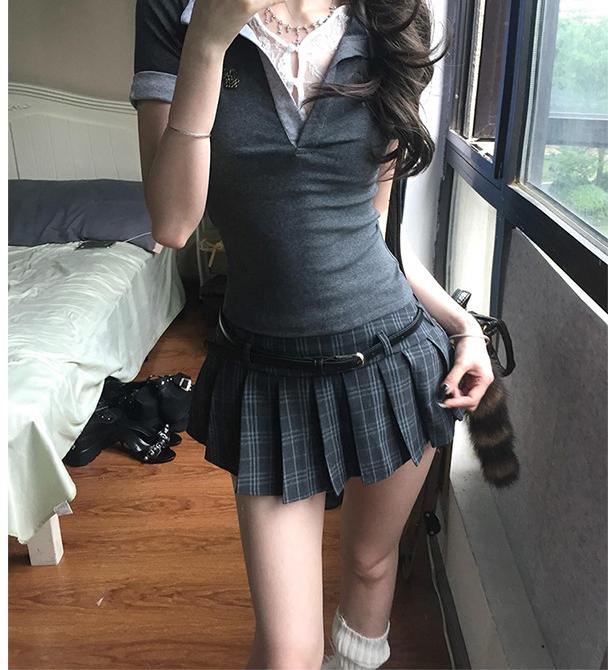 Korean Lace V-Neck Top