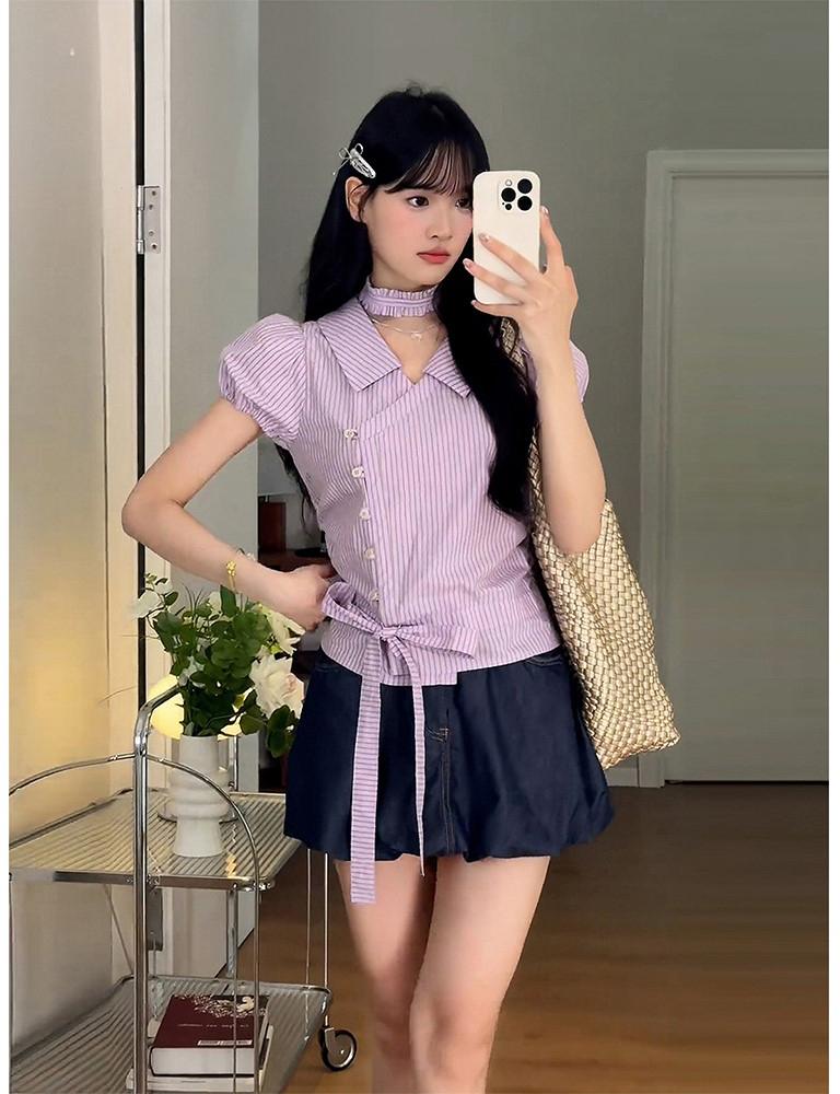 Japanese Stripe Tie Shirt