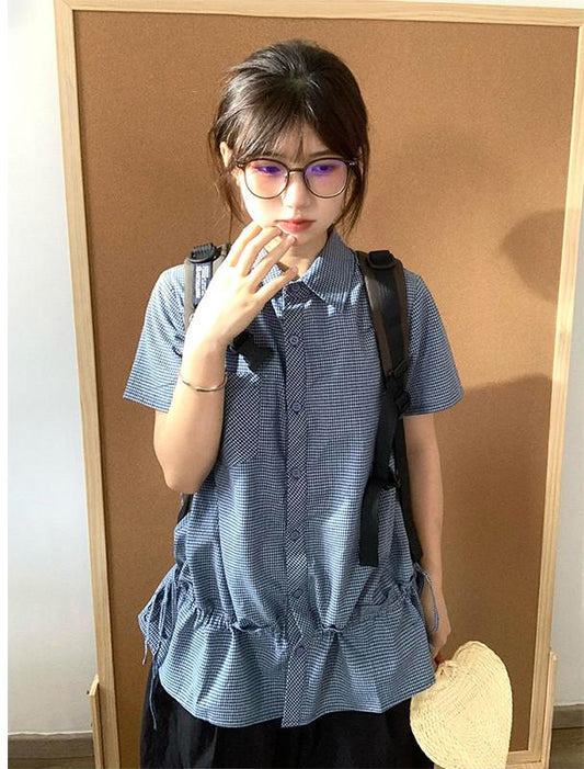 American Blue Check Polo Shirt