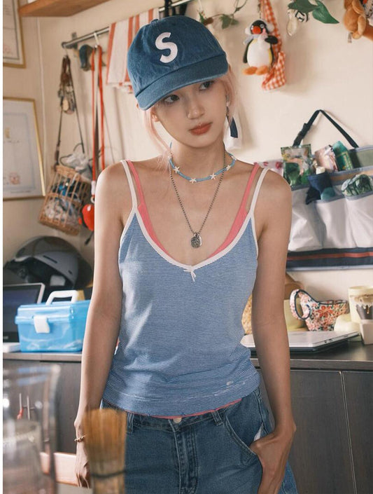 Color Block Layered Halter Top