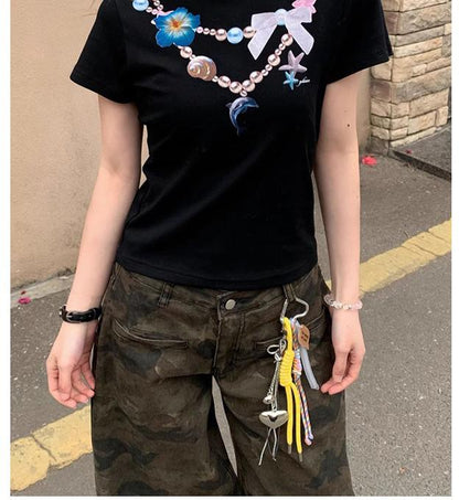American Necklace Print Tee