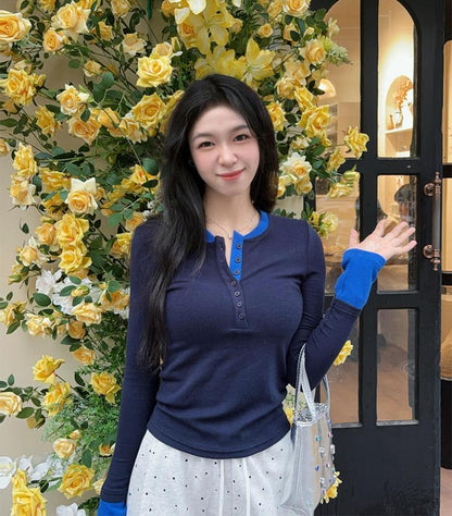 American Henley Long Sleeve Tee