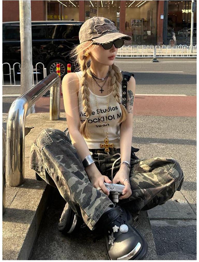 American Letter Print Tank Top