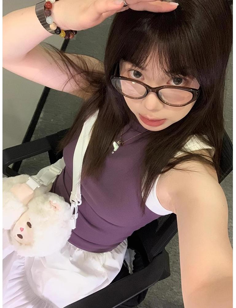 American Fake Two-Piece Racerback Tank Top