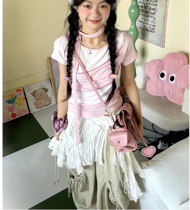 American Colorblock Contrast Bib Tee