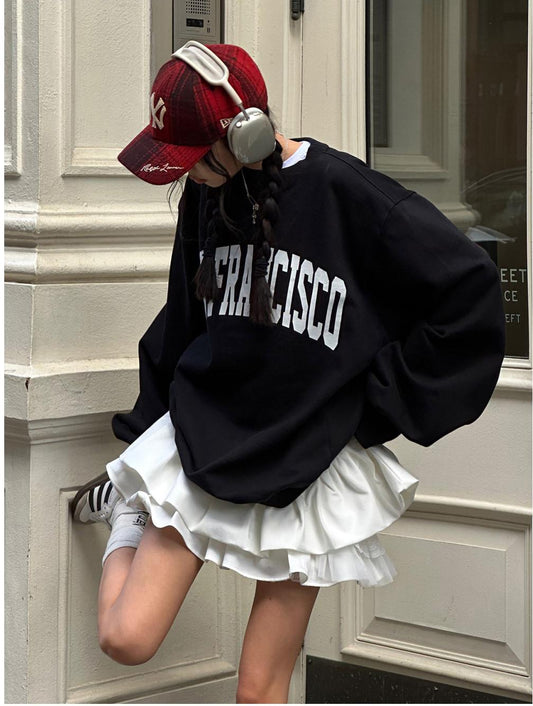 American Vintage Black Print Sweatshirt