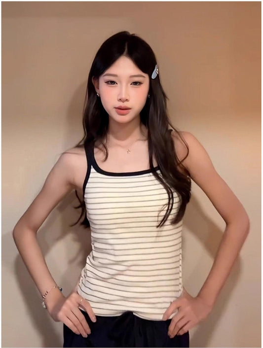 Korean Striped Knit Tank