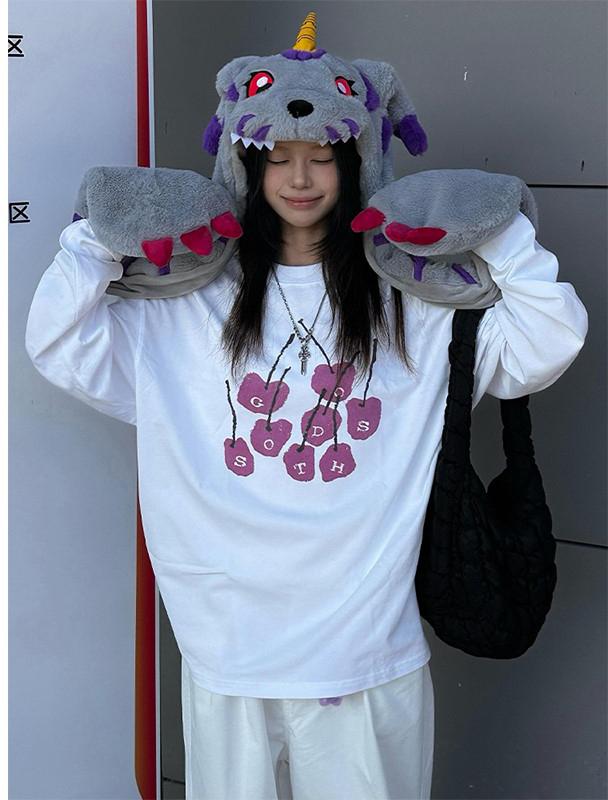 American Cherry Letter Long Sleeve T-Shirt