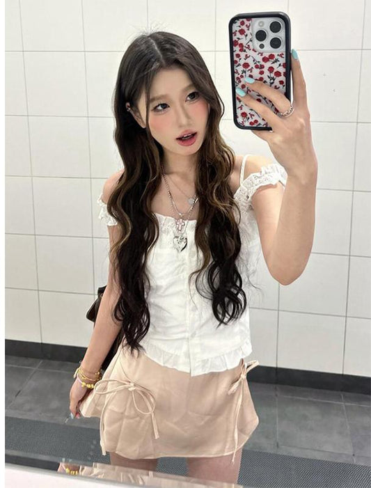 French Lace Trim Reversible Cami