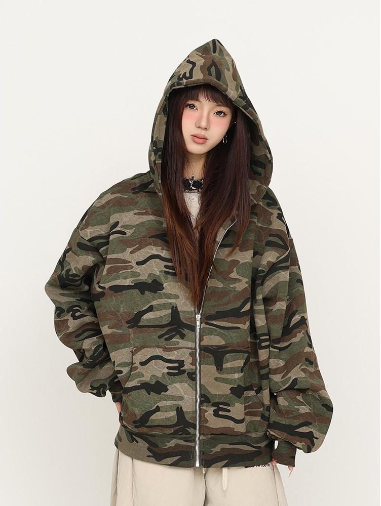 American Vintage Camo Zip Hoodie
