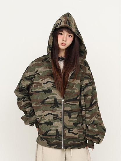 American Vintage Camo Zip Hoodie