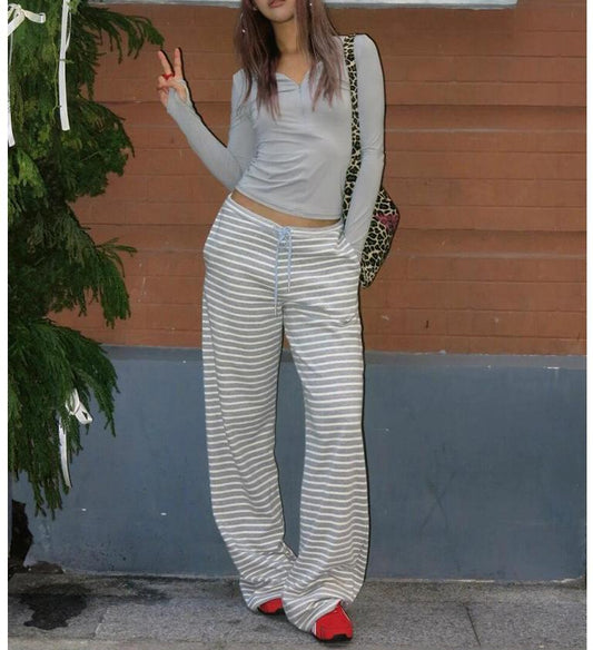 American Vintage Striped Wide-Leg Pants