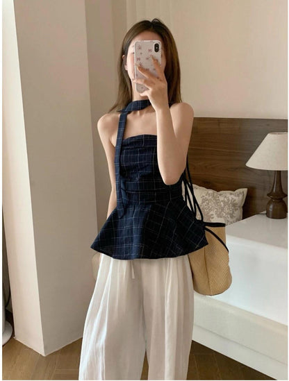 American Chic Check Tube Top