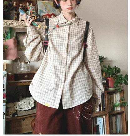 Japanese Vintage Checkered Shell Button Shirt