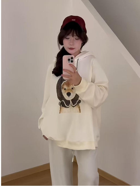 American Creative Puppy Print Hoodie