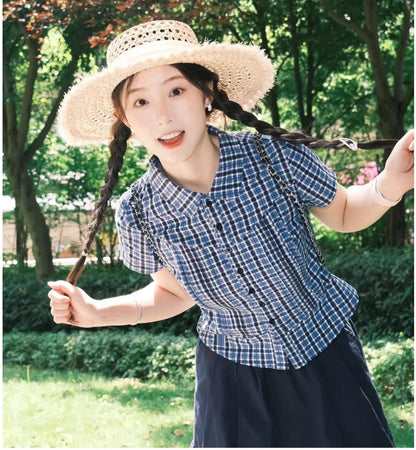 Vintage Blue Short Sleeve Shirt