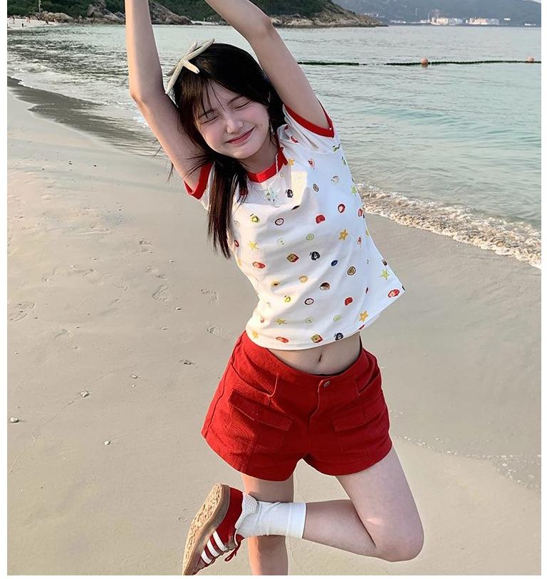 American Fruit Print T-Shirt