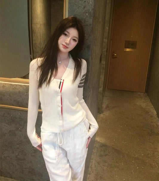 Colorblock Stripe Knit Cardigan