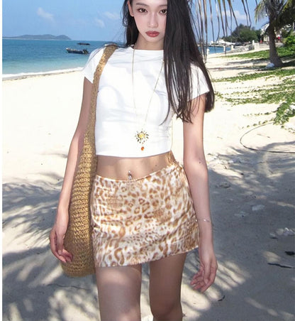 Leopard Print Mini Skirt