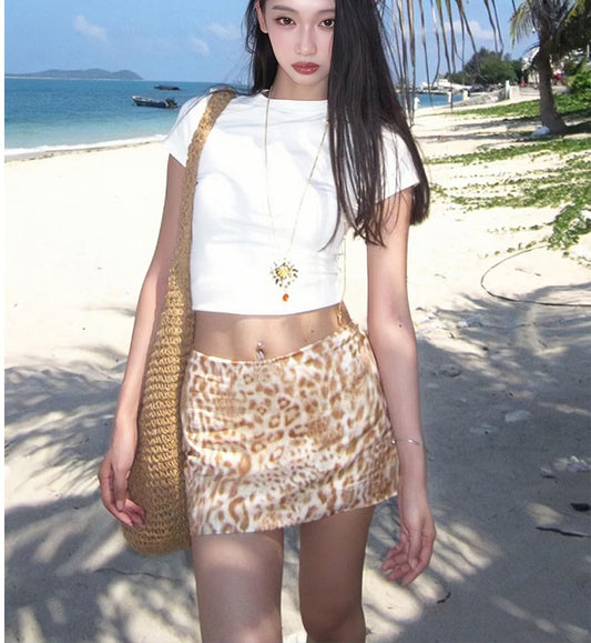 Leopard Print Mini Skirt