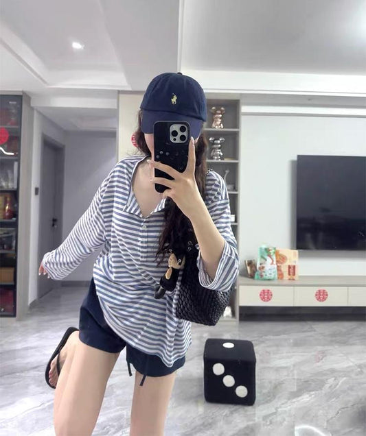 Striped Colorblock Long Sleeve Tee