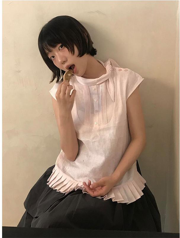 Japanese Pink Tie Collar Cami