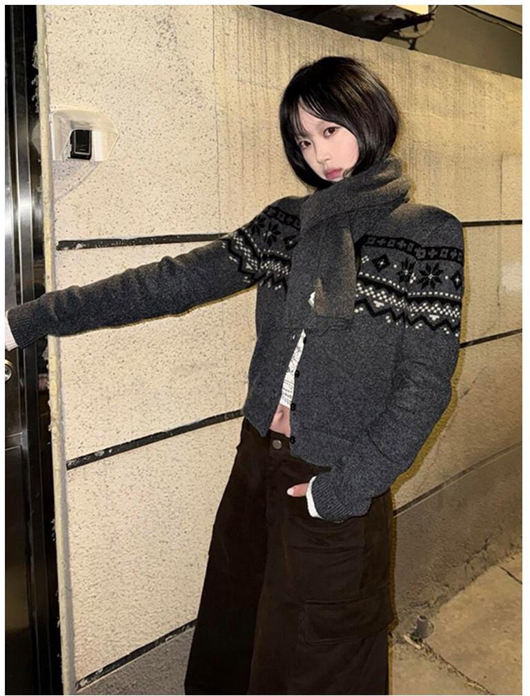 American Fair Isle Knit Cardigan