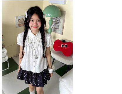 American Vintage Polka Doll Collar Shirt