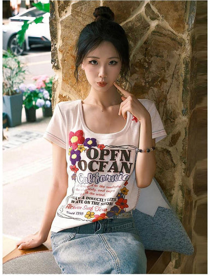 Korean INS U-Neck Top