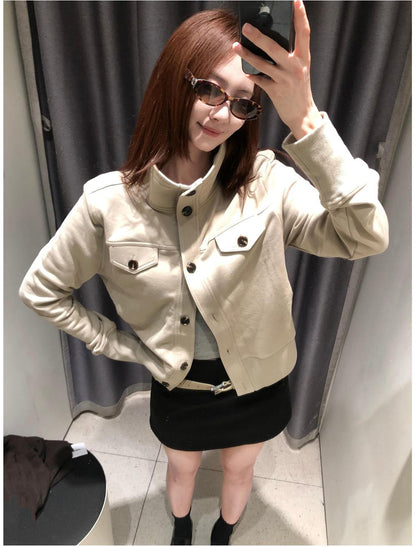 Turtleneck Sweatshirt Jacket Women