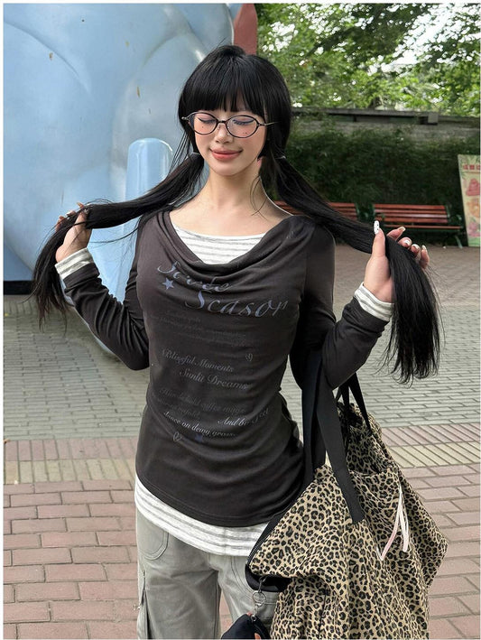 Cool Touch Layered Stripe Tee Women
