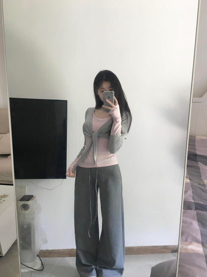 Twisted Bow Layered Long Sleeve Tee Women