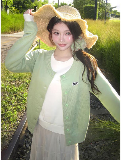 Layered Preppy Knit Cardigan Women