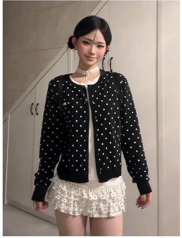 polkadot layered knit top