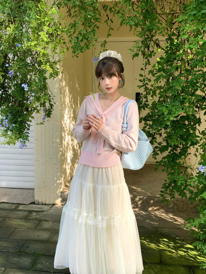 Academy Navy Polka Dot Knit Top