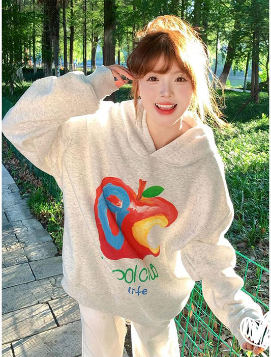 American Apple Print Hoodie