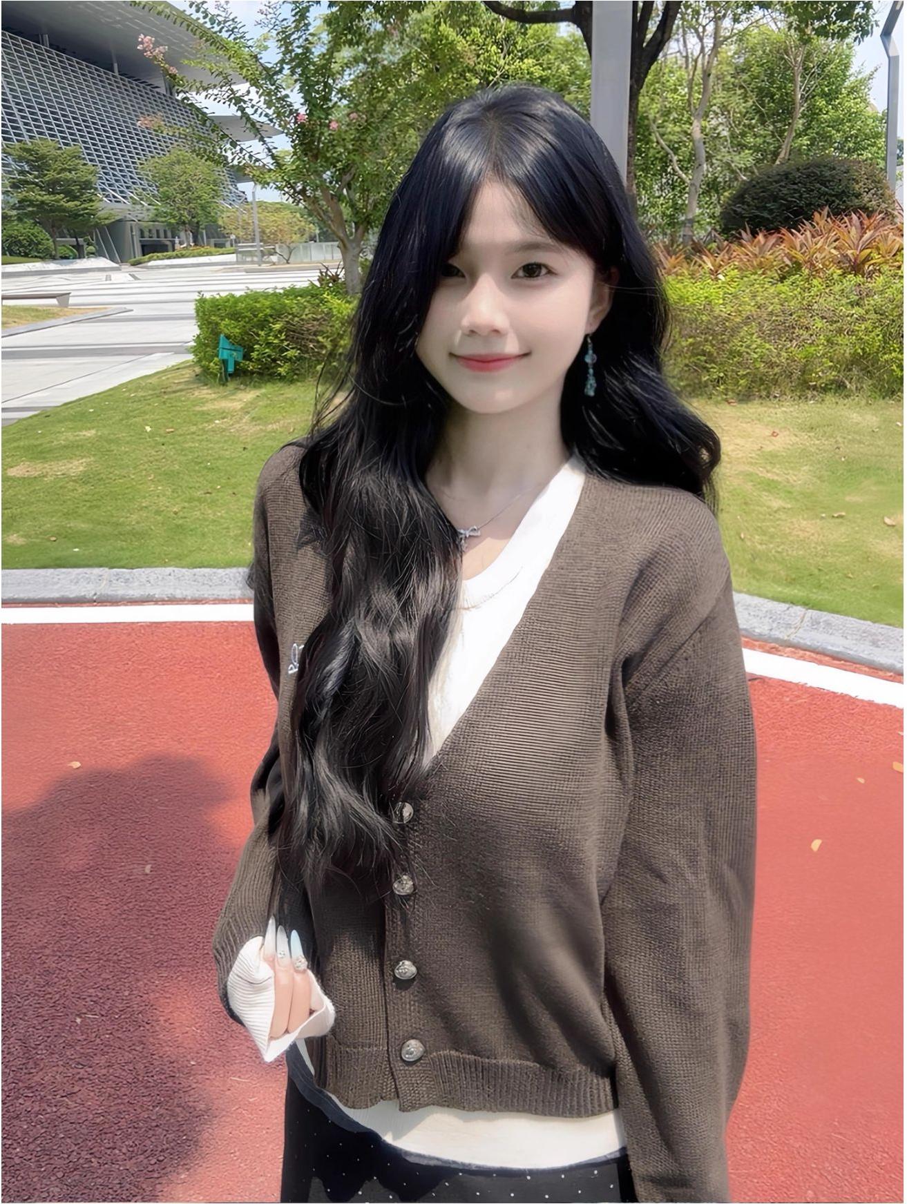 Korean Fake Two Tone Knit Cardigan