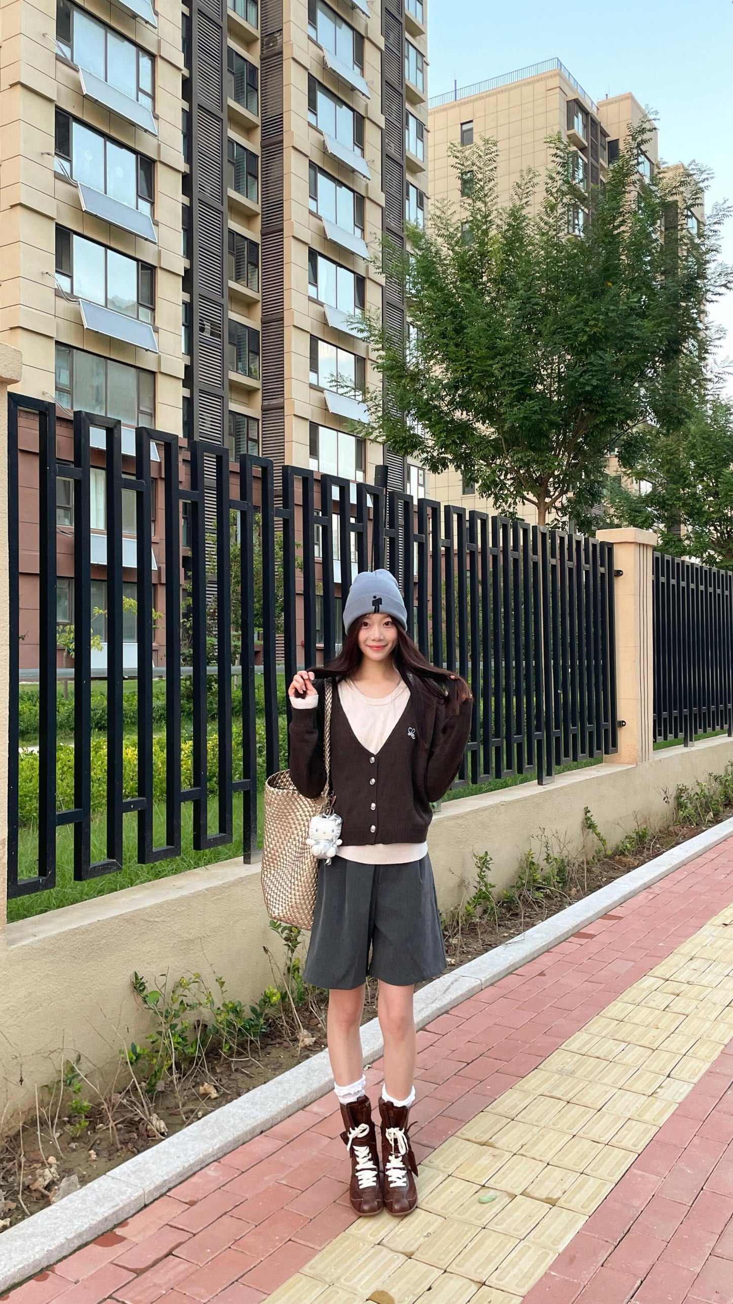 Academy Fake Two Piece V-neck Knit Cardigan