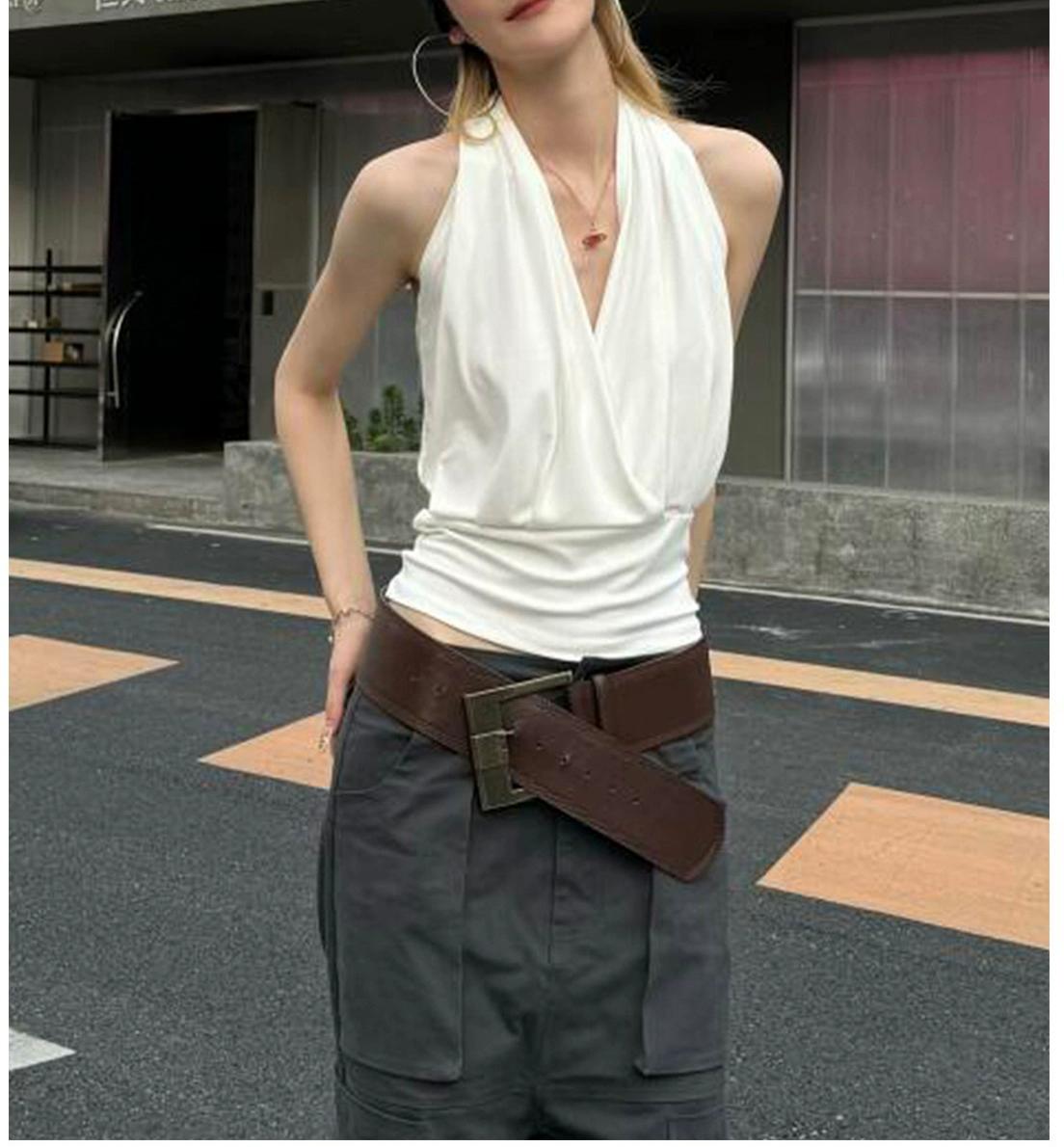 American Halter Backless Tank Top