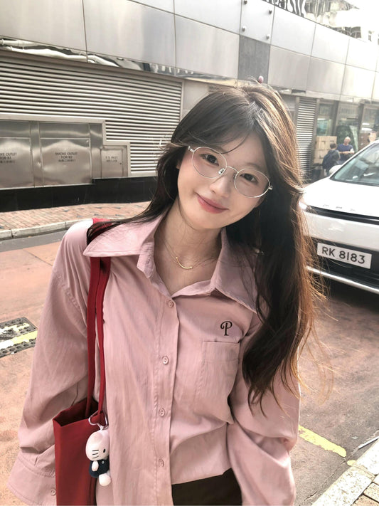 Vintage Pink Embroidered Shirt