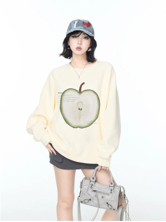 American Fruit Print Sweatshirt