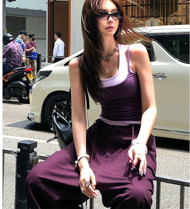 Trendy Layered Purple Cami