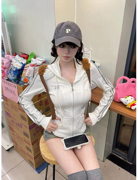 Vintage Sporty Hoodie Zip-Up