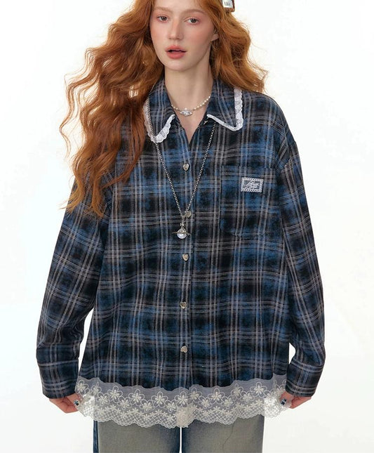 Vintage Check Lace Shirt