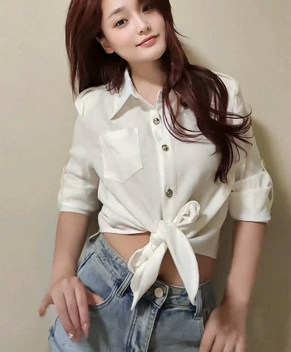 Korean Elegant Long Sleeve Shirt