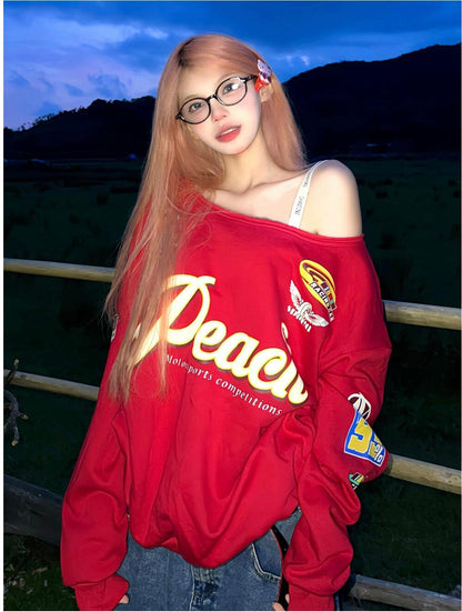 American Red Letter Asymmetrical Hoodie