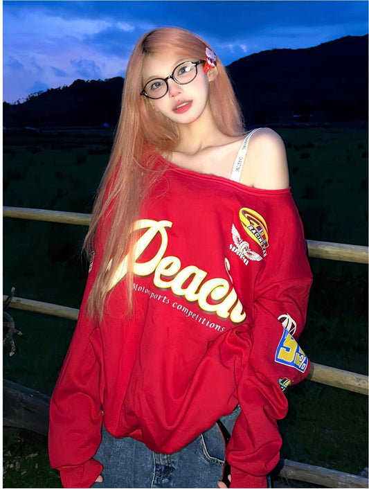 American Red Letter Asymmetrical Hoodie