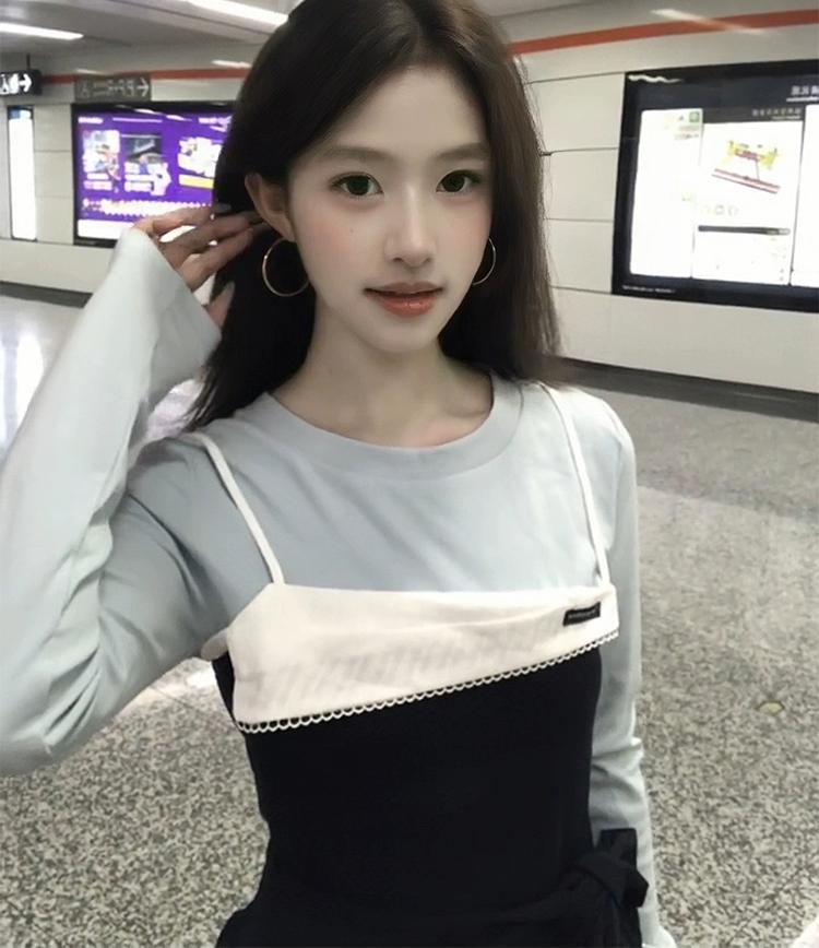 American Faux Two-Piece Colorblock Tee